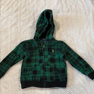 Polo by Ralph Lauren Green & Black Plaid Hooded Zip Sweatshirt